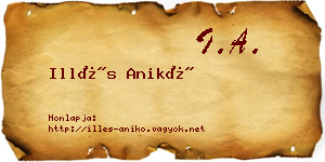 Illés Anikó névjegykártya
