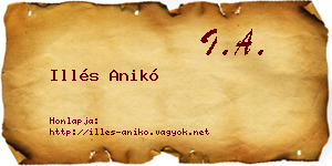 Illés Anikó névjegykártya
